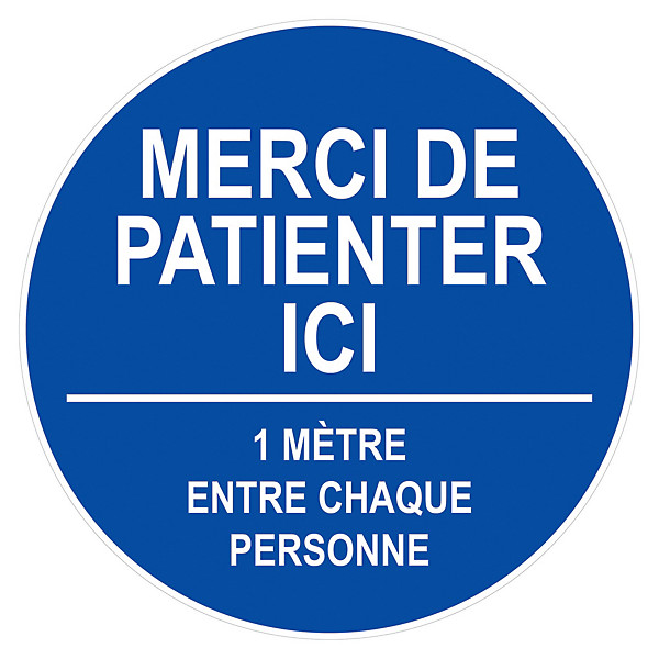 Marquage sol merci de patienter diamètre 45 cm adhésif