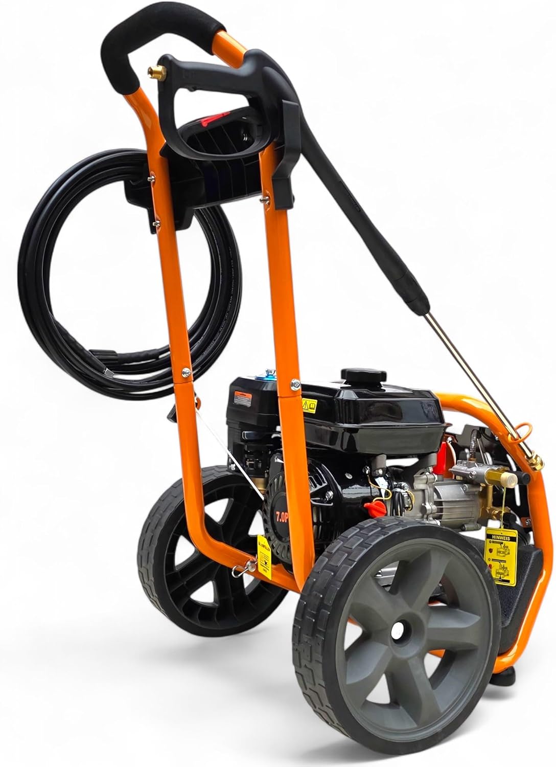 Strahlemann Benzin Hochdruckreiniger SM-LB180D Druckreiniger mit Messingpumpenkopf (4 x Düse, Hochdruckpistole, 7 PS, Druck: 207 bar Fördermenge: 540 l/h) ideal für Terrasse, Auto und Garten