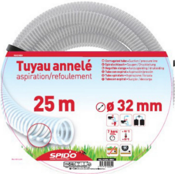 Tuyau annelé ø32 mm L.25 m
