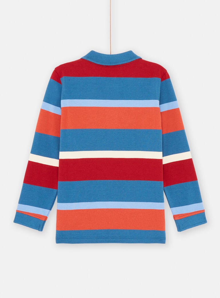 Polo multicolore à imprimé à rayures garçon