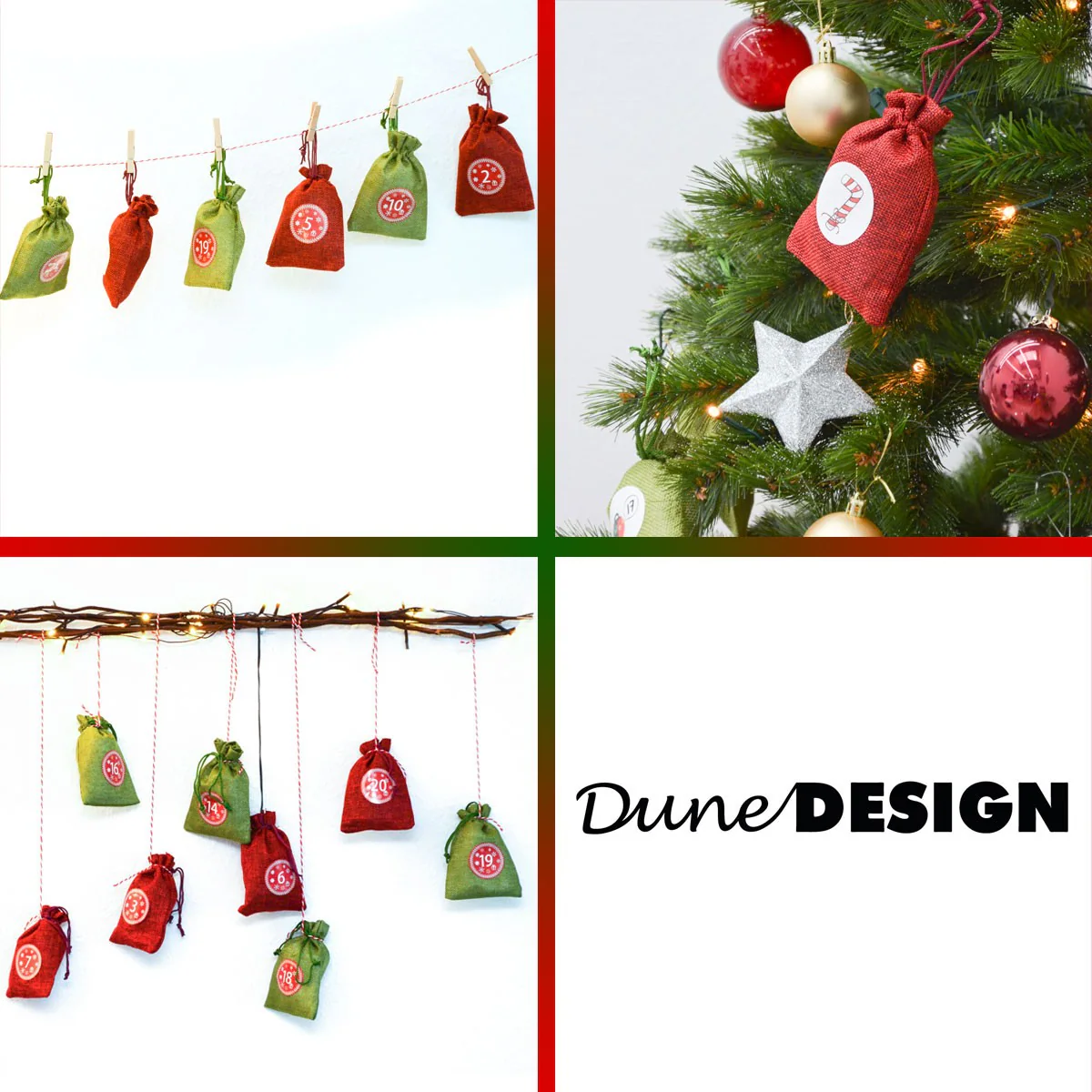 DIY Adventskalender zum Befüllen - 24 Geschenk Säckchen - Komplettes Bastelset