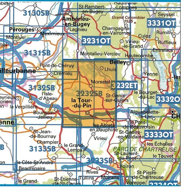 IGN - 3232 SB LA TOUR DU PIN 1 25 000