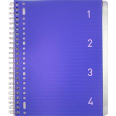 Cahier à spirale 4en1, A4, ligné, 200 pages