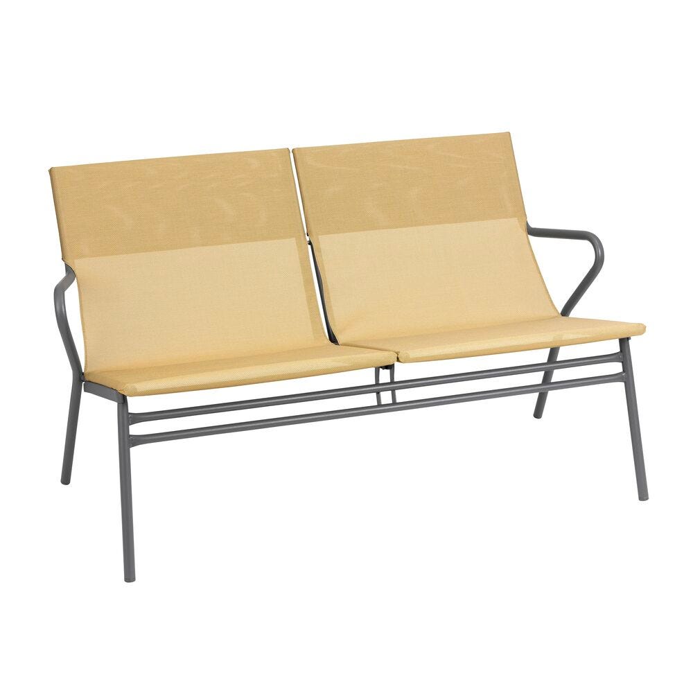 Bank mit Niedriger Sitzfläche und Hohem Komfort Horizon Low 2P Batyline® Duo Gelb Safran