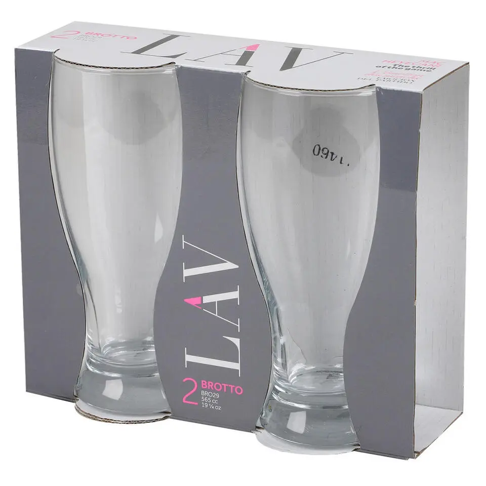 LAV Bierglazen - 2x - 565 ml/0,56L - stevig glas - glazen