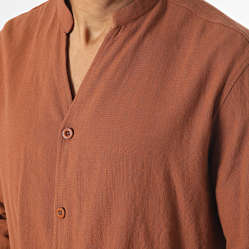 Ensemble Chemises Manches Longues Et Pantalon Marron