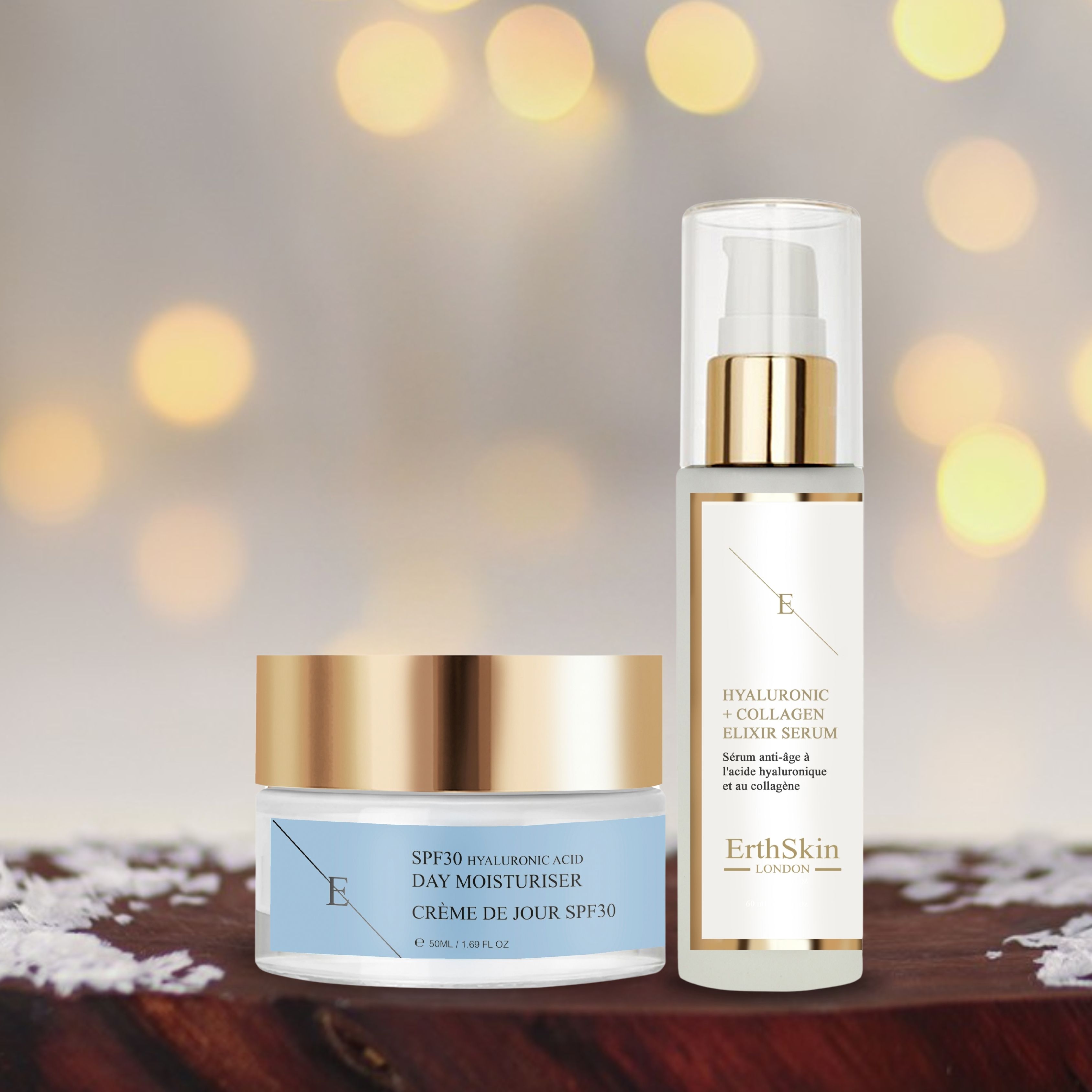 Erth skin london SPF Tagescreme + Hyaluron Serum Set