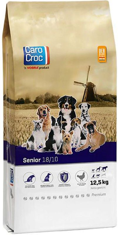 Carocroc Senior Silver 18/10 12.5 kg - Hond