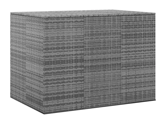 Boîte à coussins de jardin Résine tressée 145x100x103 cm Gris