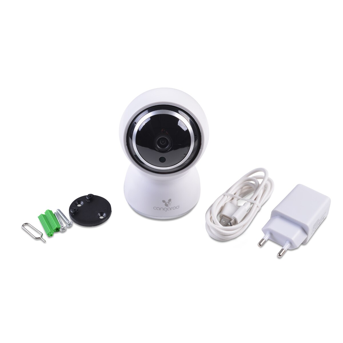 Cangaroo Babyphone Teya, 360° Drehung, Wi-Fi/Lan Kamera, LED-Infrarot-Nachsicht weiß