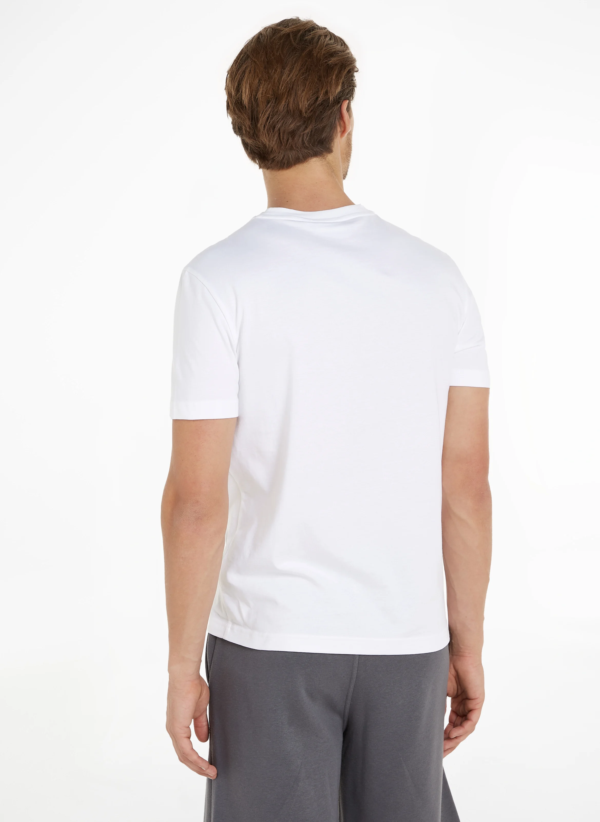 Tee-shirt droit col rond en coton | Blanc