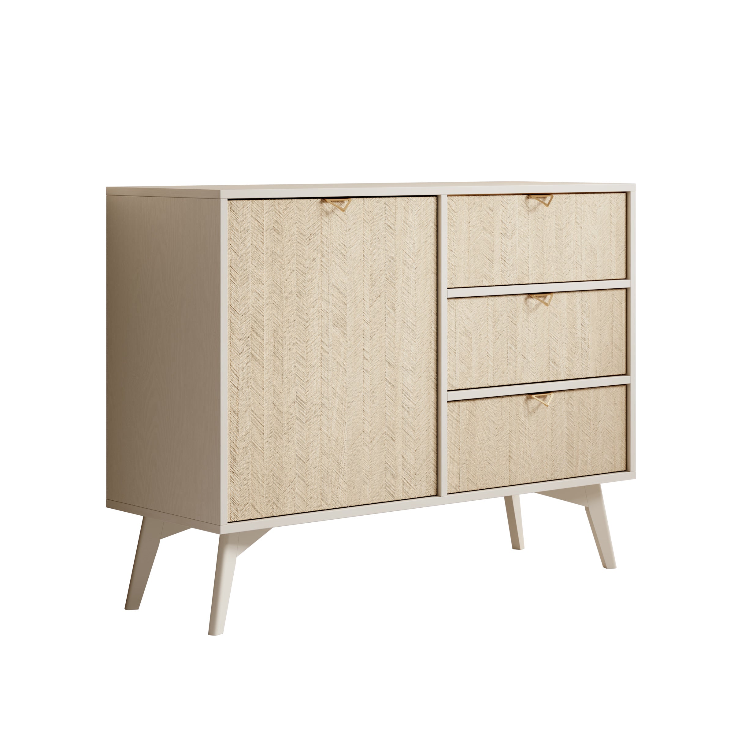 Meubella - Dressoir Essence - Beige - Licht eiken - 106 cm