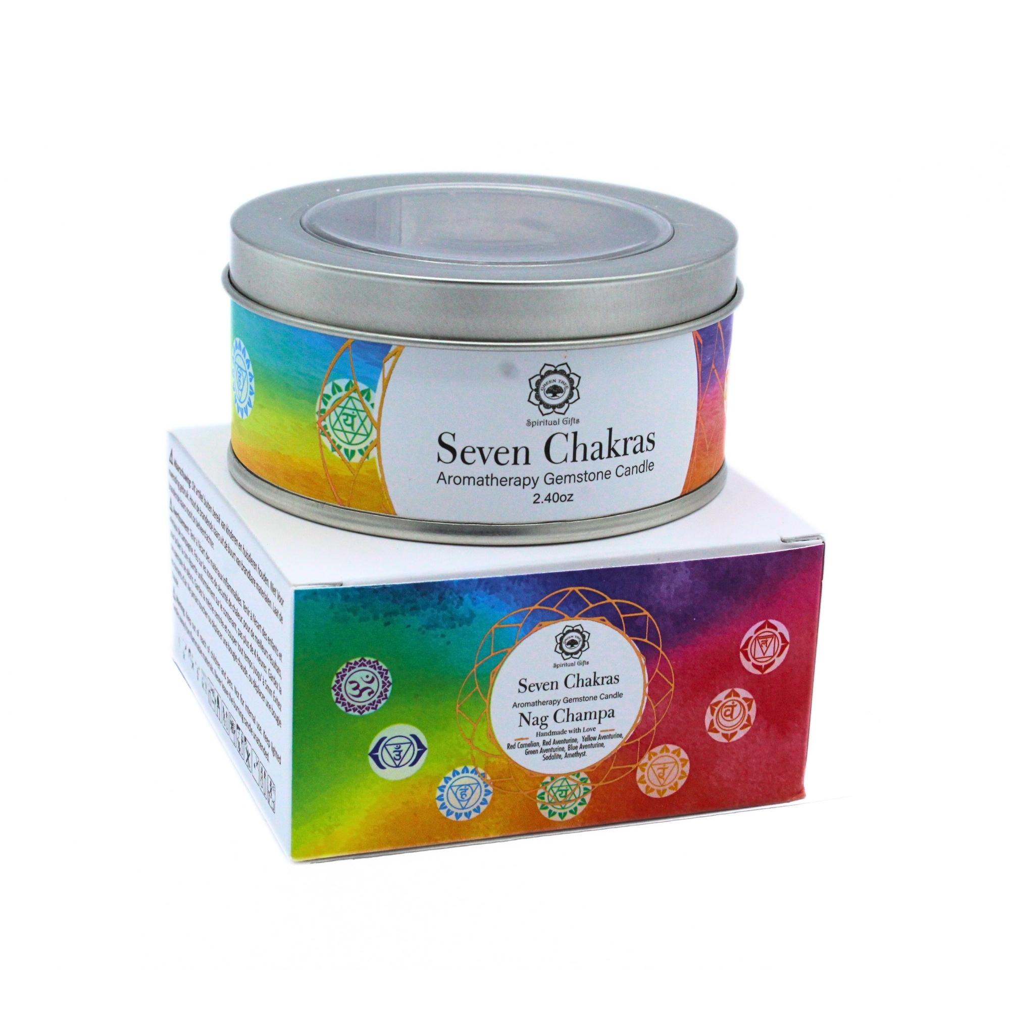 Green Tree Gemstone Candle Seven Chakras Nag Champa (70 gr)