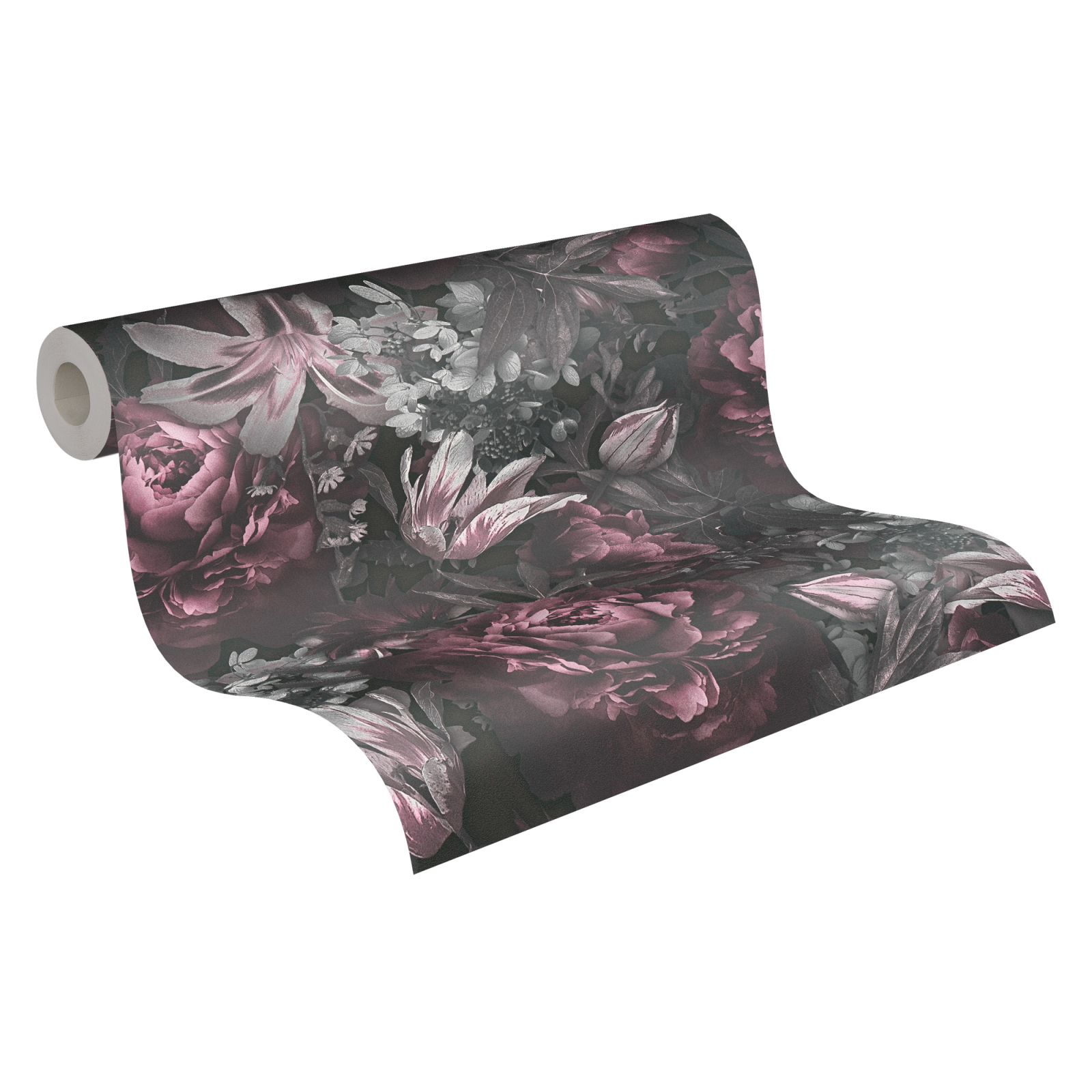 Vliestapete PINTWALLS - Floral - rosa-grau - 10 Meter