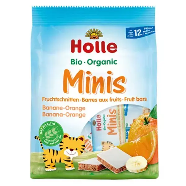 Holle Mini Fruit Bars Banana Laranja +12m Orgânico 100g