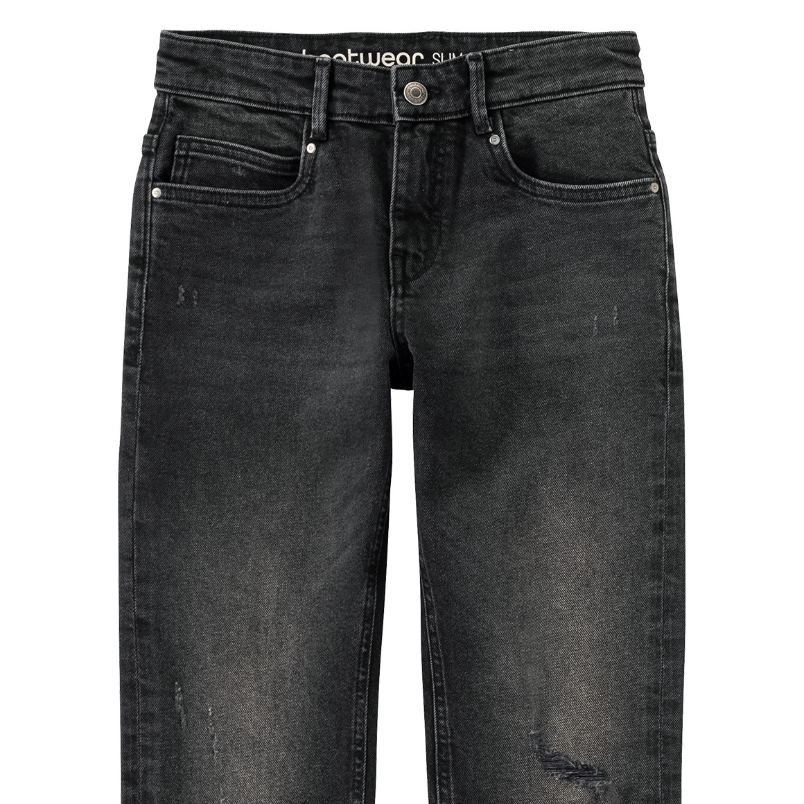 Beatwear Jungen Straight-Jeans im Used-Look dunkelgrau