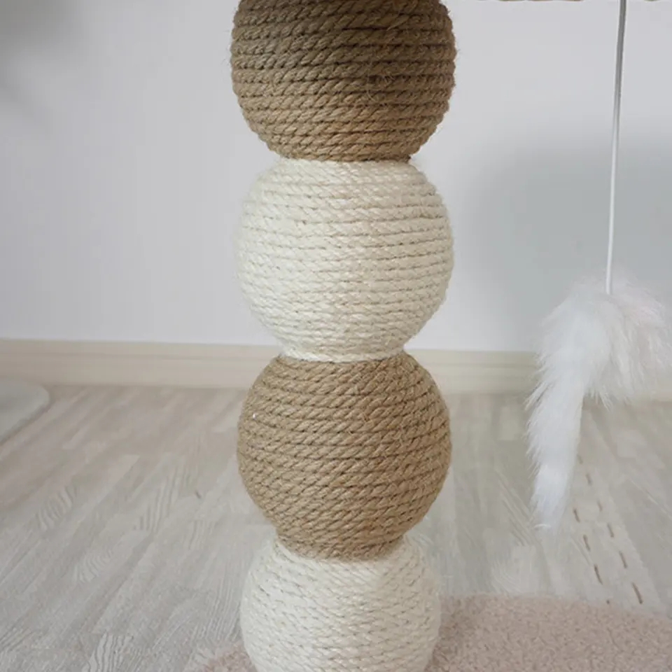 (45cm) Mini Katzen Baum Sisal Kratzsäule mit Plattform / Spiel Maus - Beige