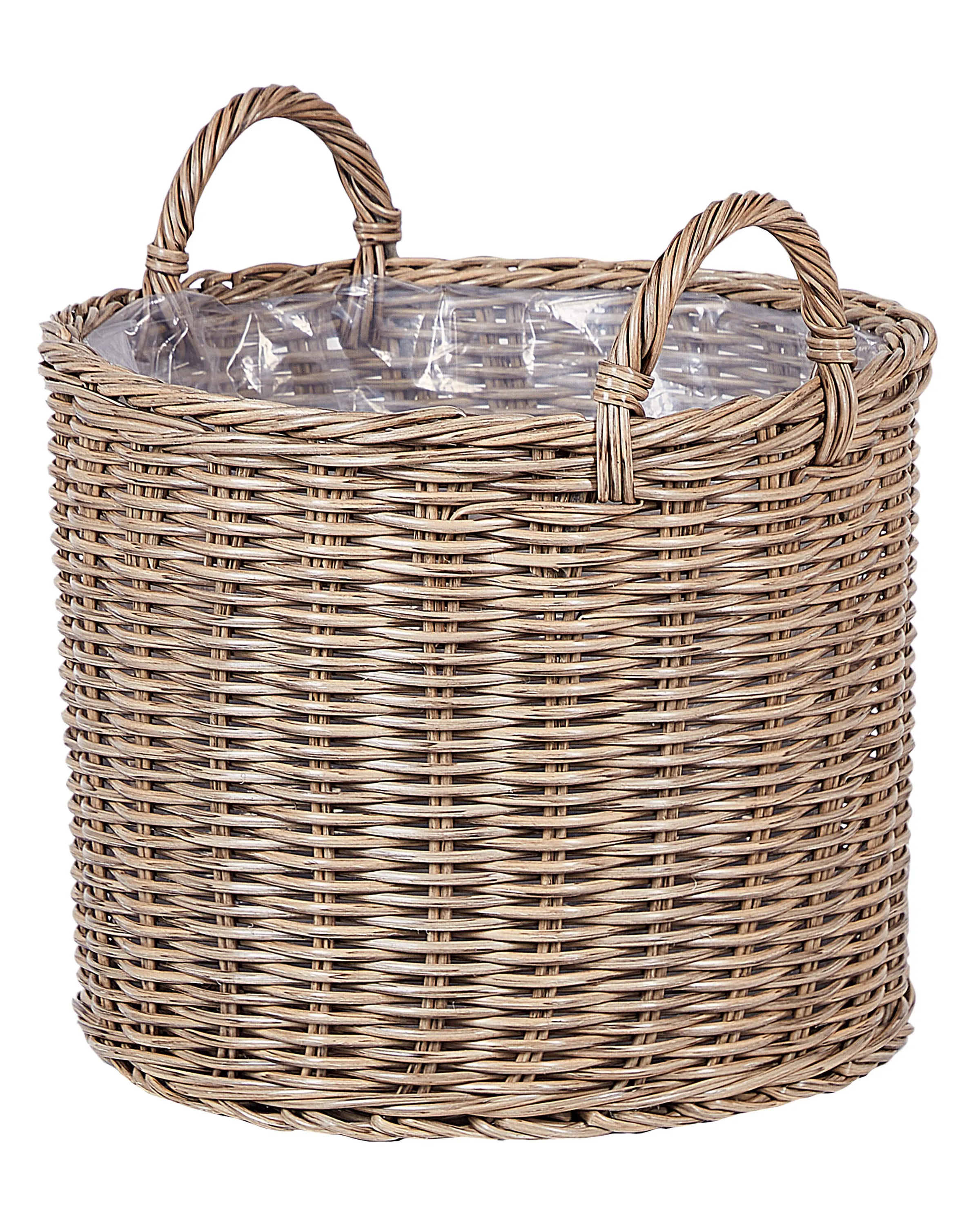 Set van 3 bloempotten PENDULA PE rotan 33/37/45 cm Natuurlijk