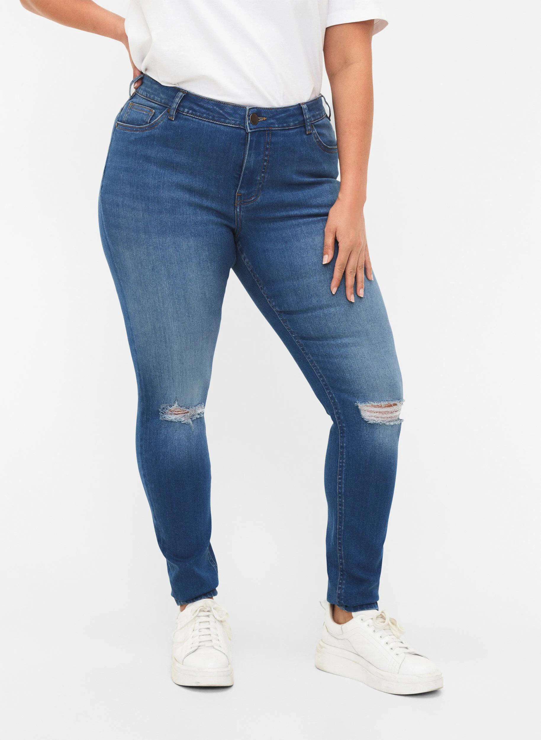Super slim Sanna jeans med slid
