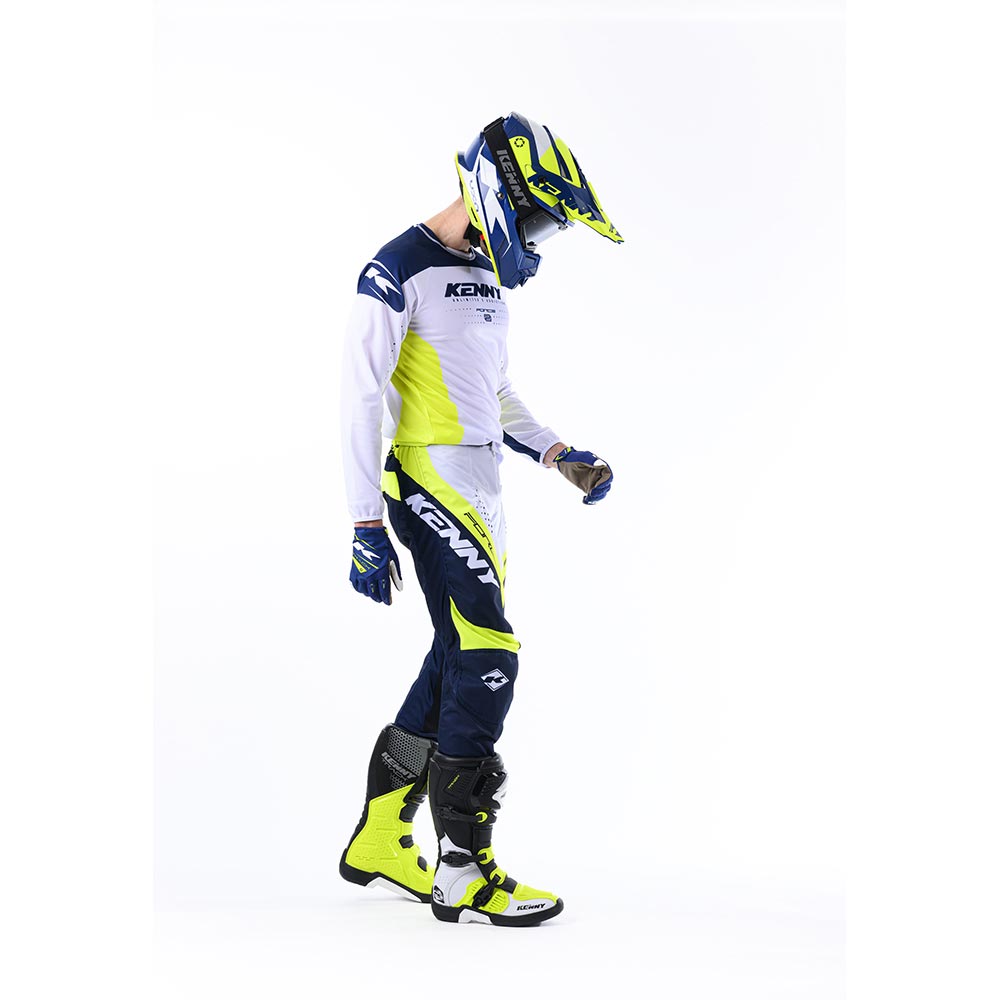 Kenny - Maillot Force - 2024 Blanc / Navy / Jaune fluo