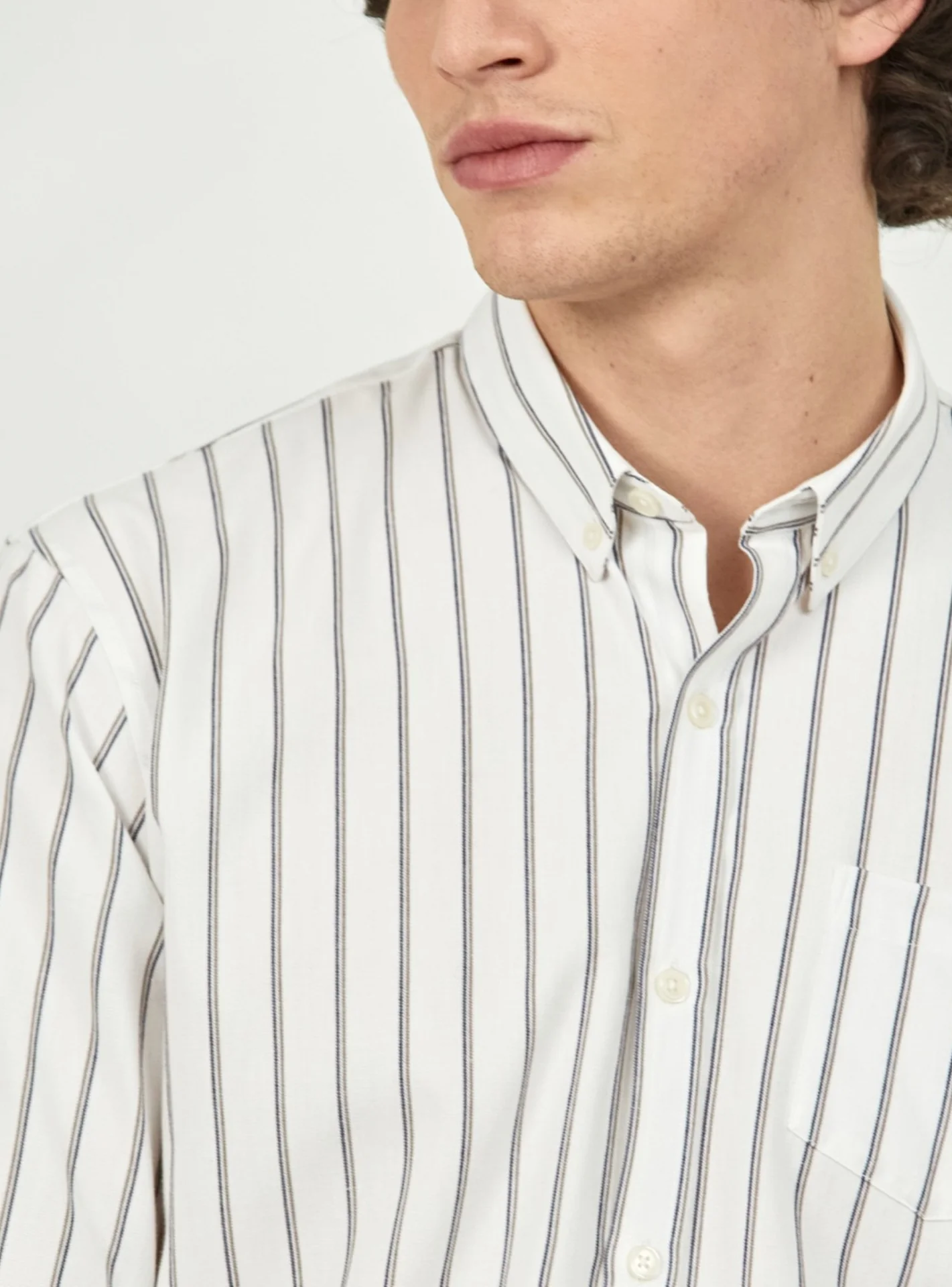 Chemise Tribeca Rayée Ecru Kenya