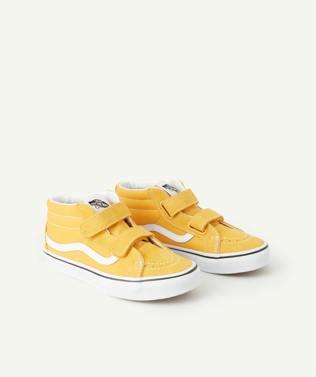 VANSbaskets montantes à scratchs enfant ski8-mid jaunes