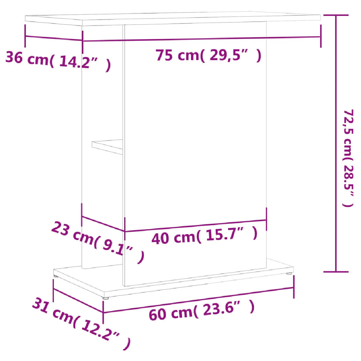 VIDAXL Support pour aquarium - Blanc