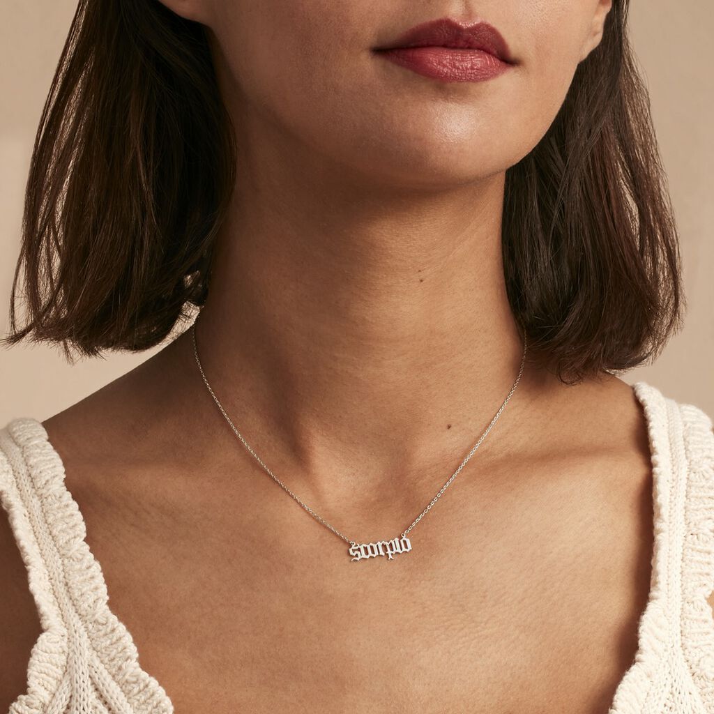 Collier Argent Blanc Astro