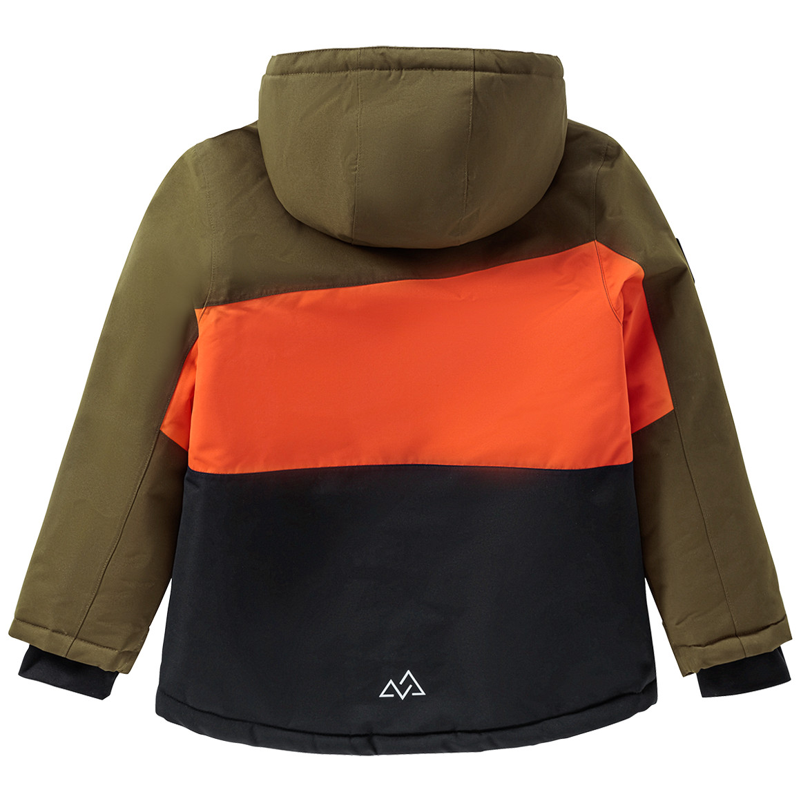 Famy Kinder Schneejacke dreifarbig orange / dunkelblau / oliv