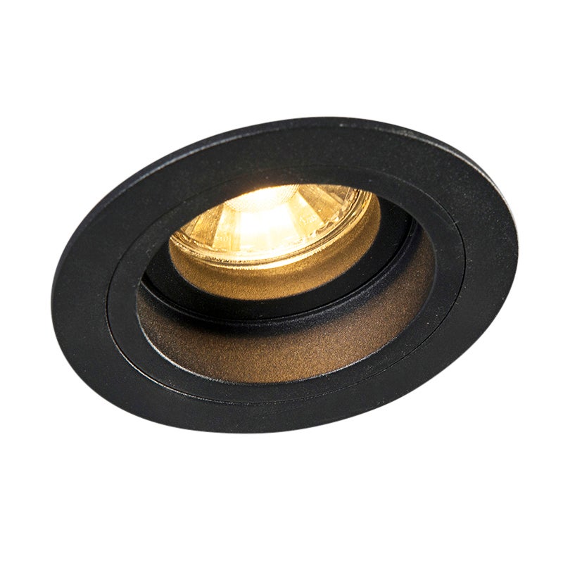 Moderne inbouwspot, zwart, 9,2 cm, draai- en kantelbaar - Chuck