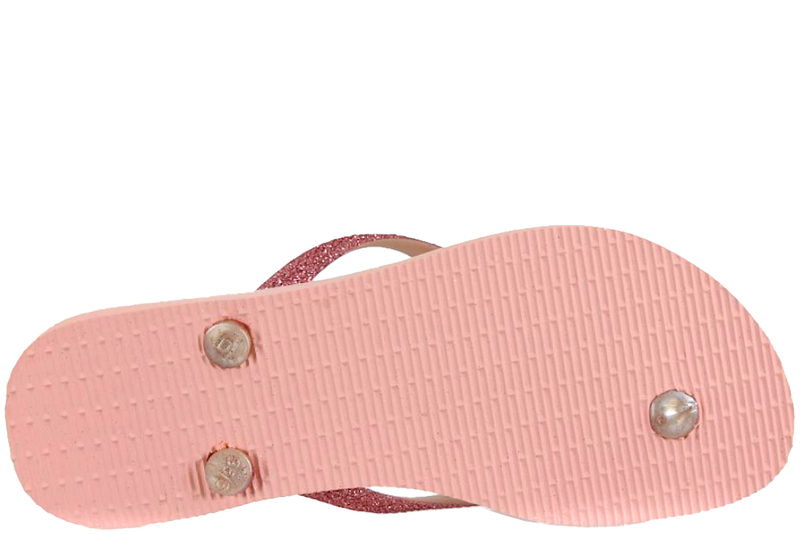 HAVAIANAS SLIM GLITTER KLIPKLAPPER I LYSERØDT GUMMI