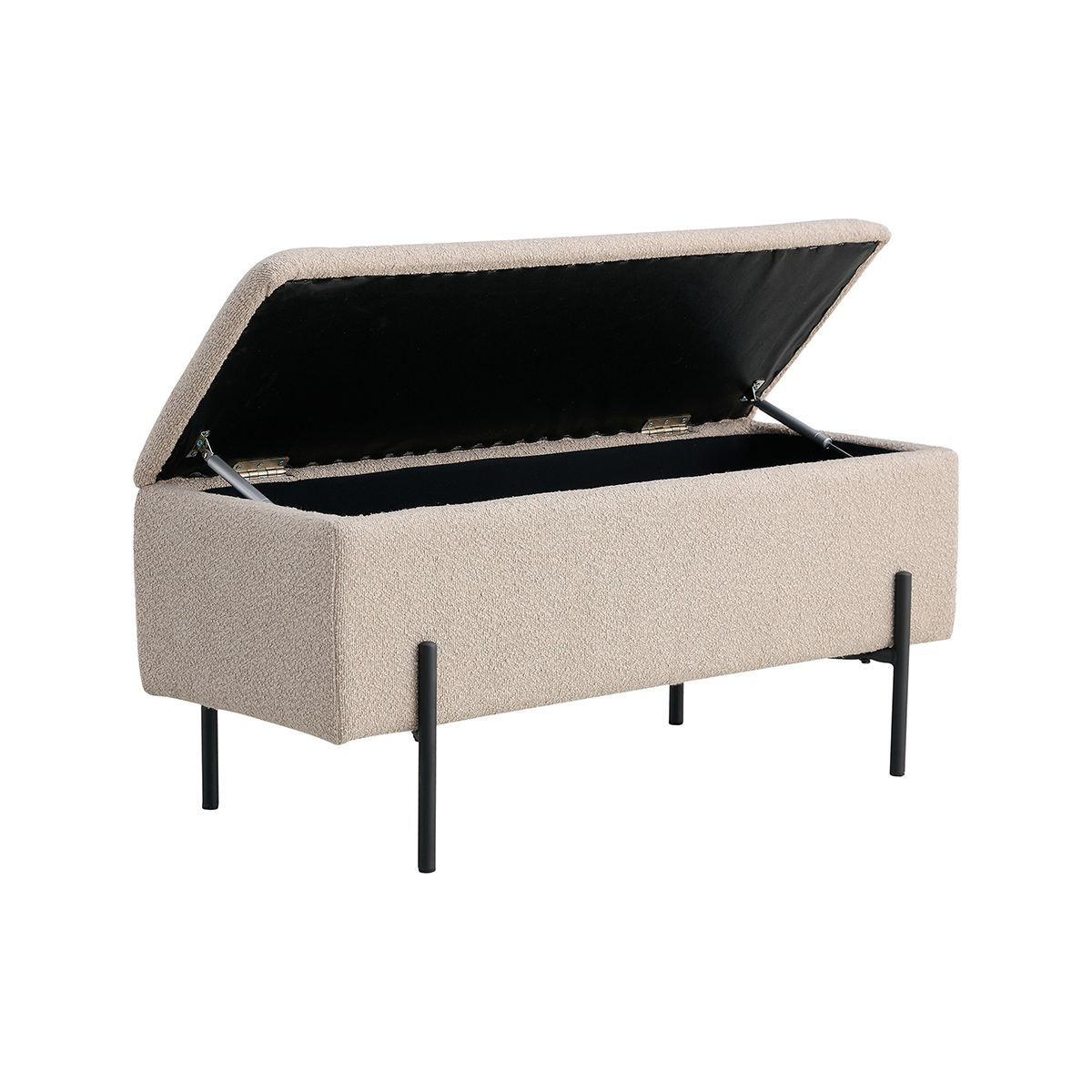 Bankje Marlou met opbergruimte bouclé Beige