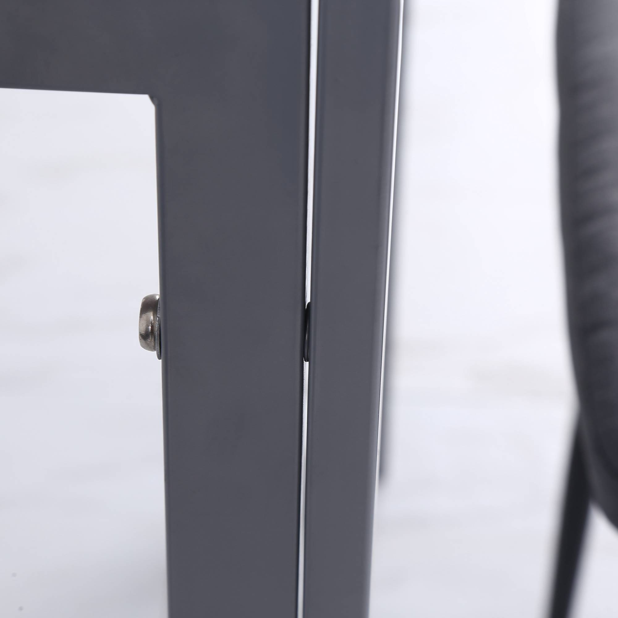 HOMCOM Esstisch mit Tischplatte aus Hartglas grau 75L x 75B x 75H cm