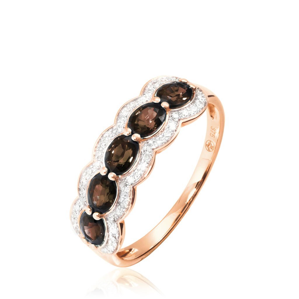 Bague Margaux Or Rose Quartz Et Diamant