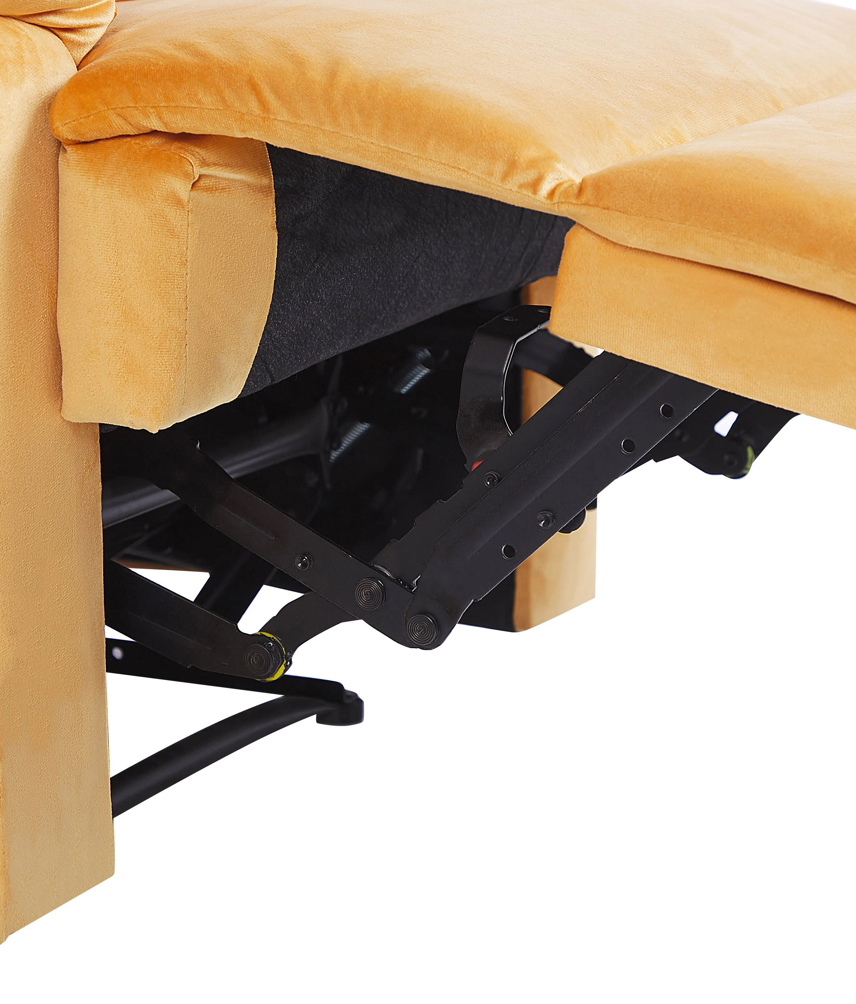 Relaxfauteuil ESLOV inclusief voetensteun Fluweel Mosterdgeel