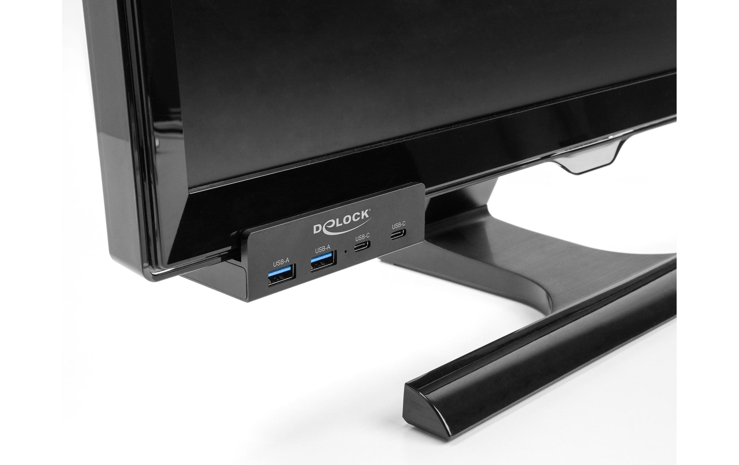 Externer USB-Hub 5 Gbps4-Port USBHub mit 2x USB Typ-A und 2x USB Type-C mit Feststellschraube
