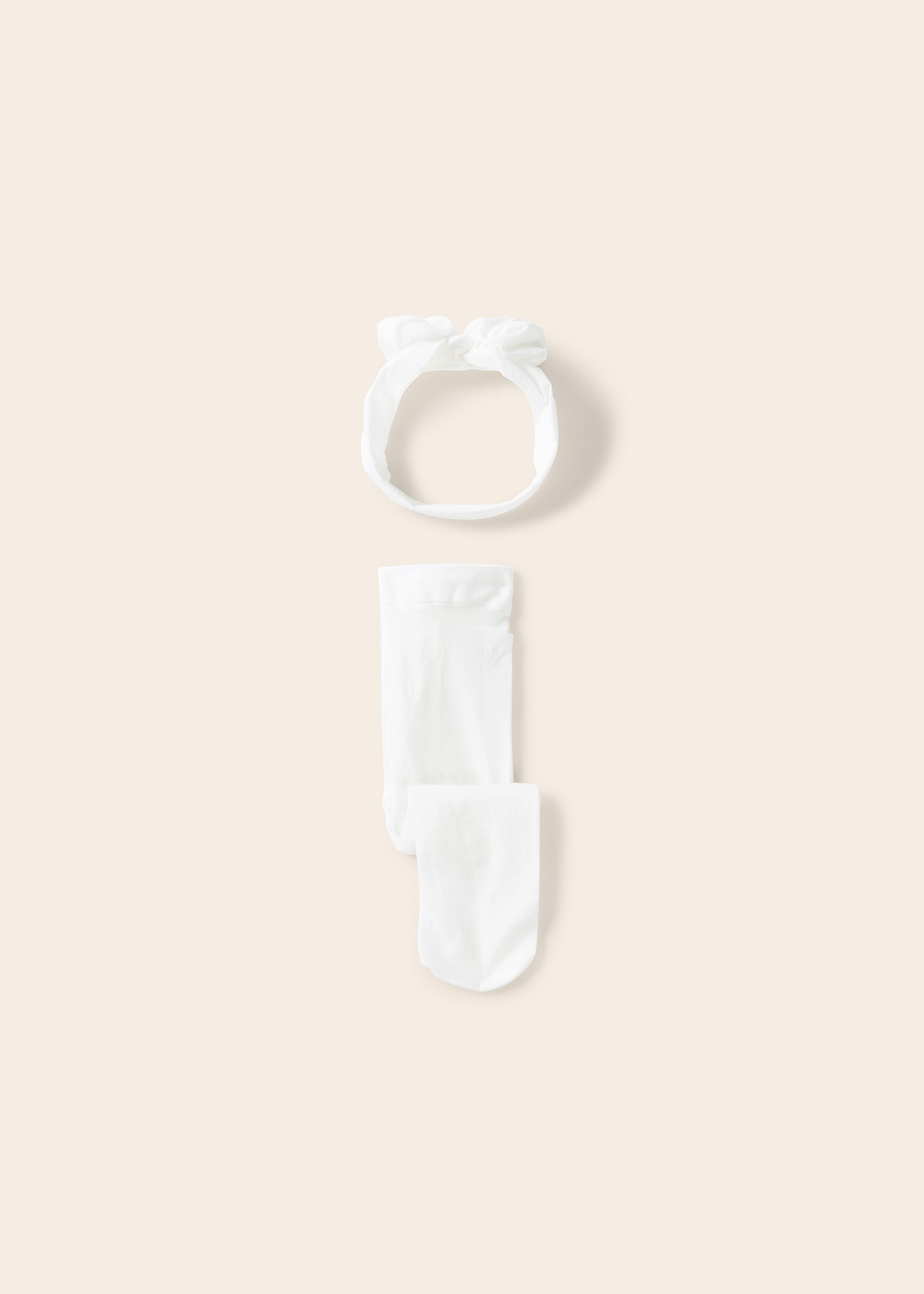 Conjunto de meia-calça e faixa de cabelo para recém-nascido