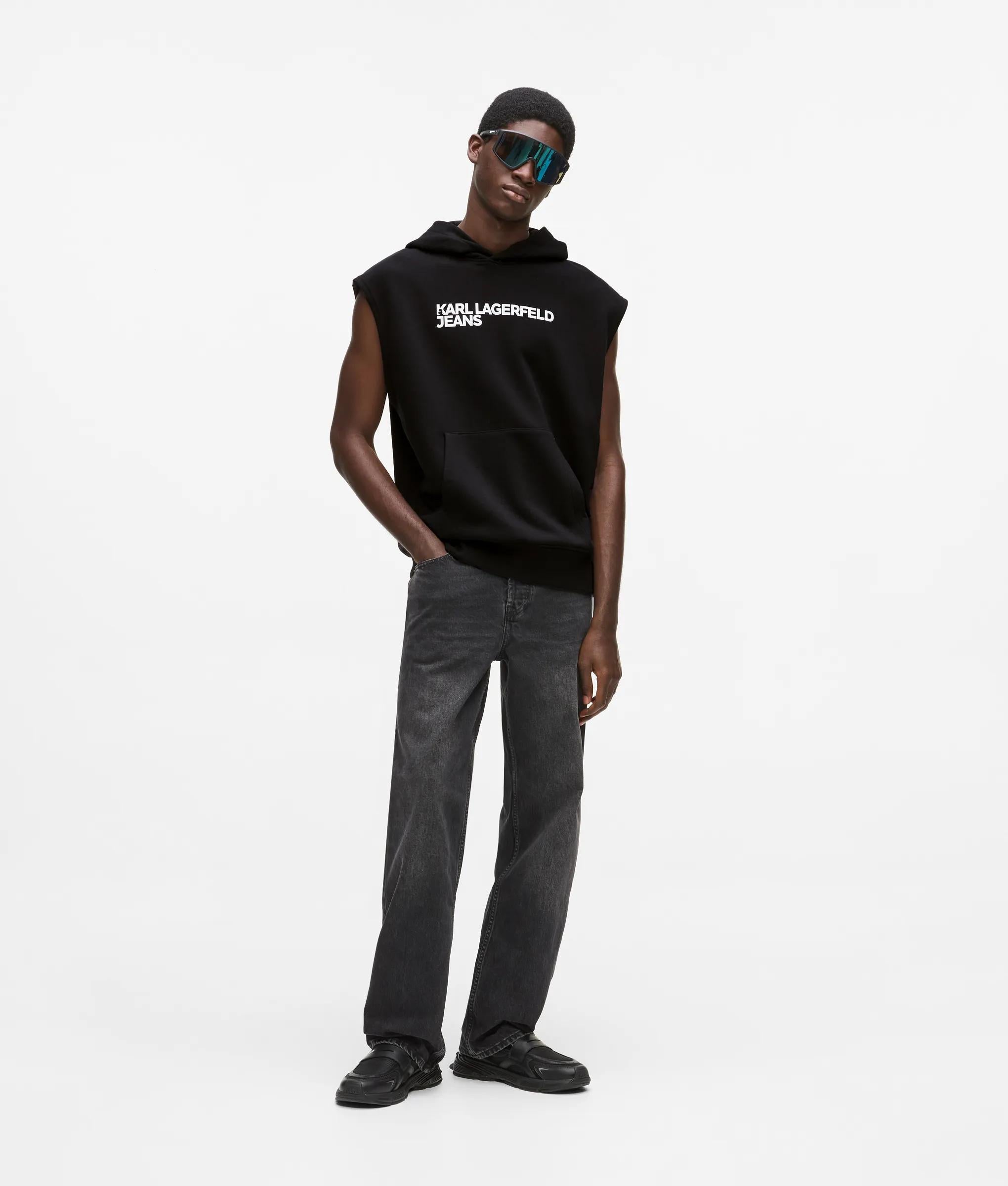 Mouwloze hoodie met logo