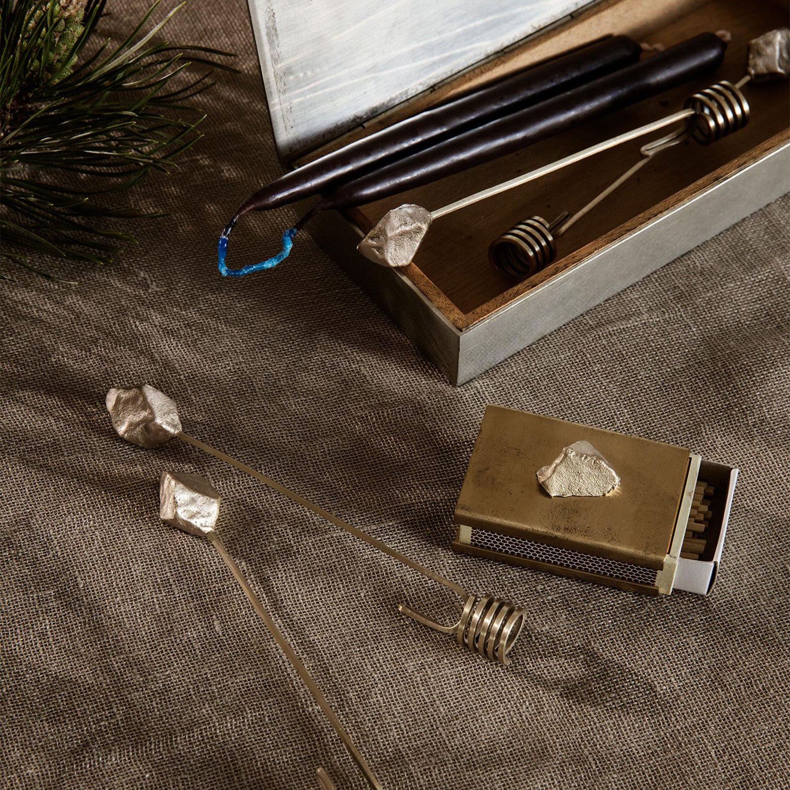 Weihnachtsbaum-Kerzenhalter Stone Brass