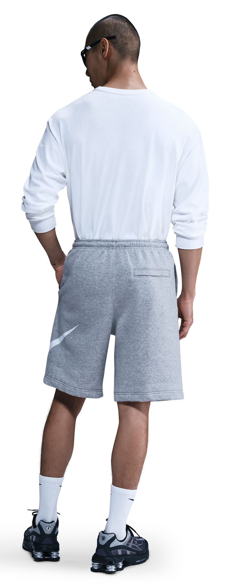 Club Fleece Shorts Herre 063/DK Grey Heather/LT Smoke Grey/White