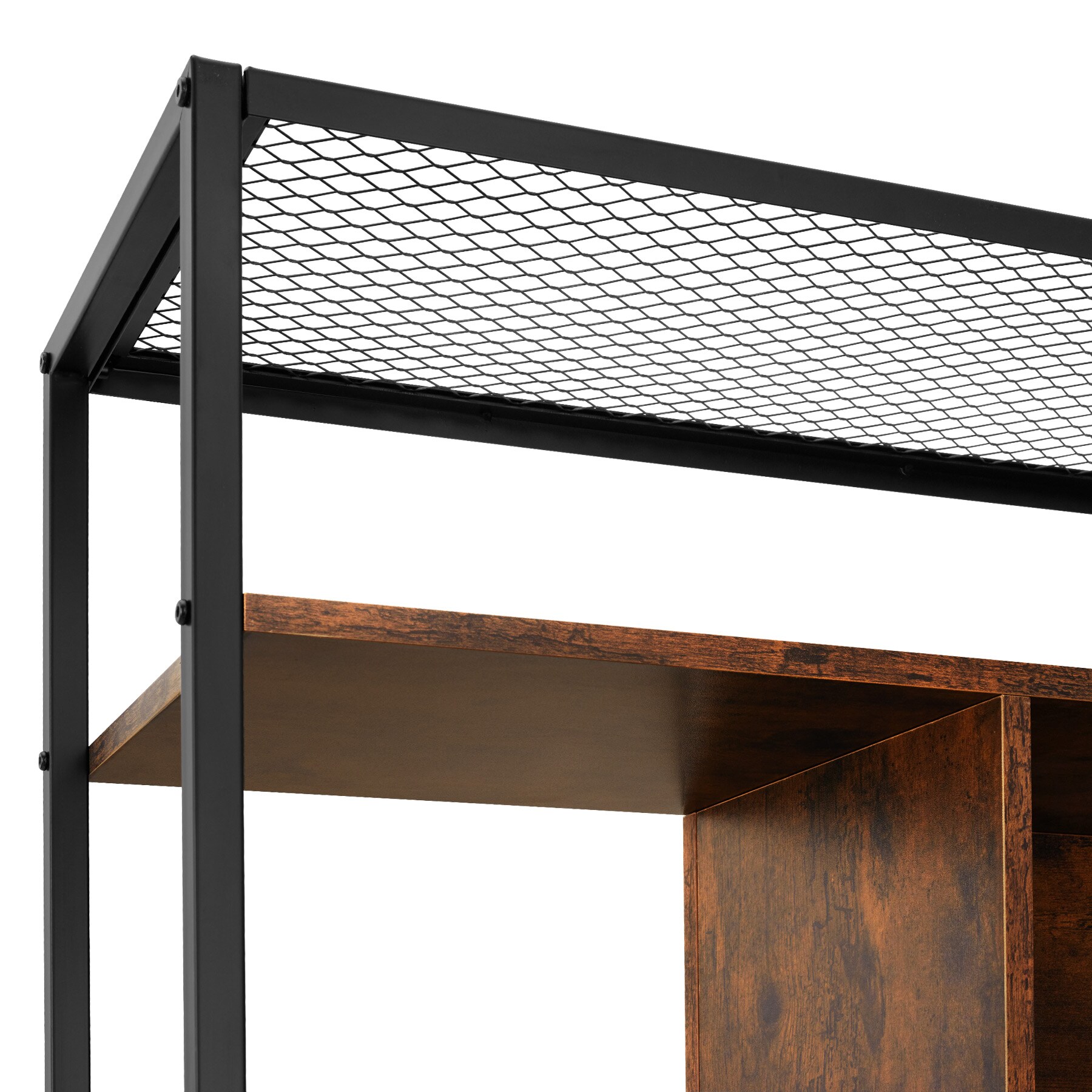 tectake® Regal, Industrial Style, mit 5 Ebenen, großes Staufach und 2 kleine Staufächer, inklusive Kippschutz, 75 x 31 x 170,5 cm