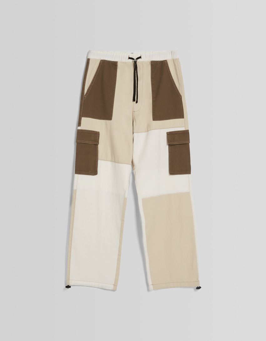 calça cargo color block