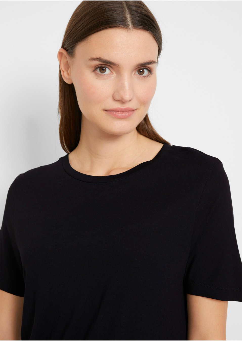 T-shirt long en viscose avec base arrondie