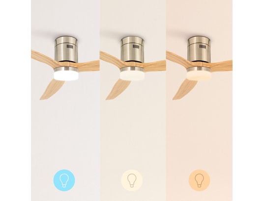 IKOHS - Ventilateur plafond Windcalm dc stylance nickel - ventilateur de plafond