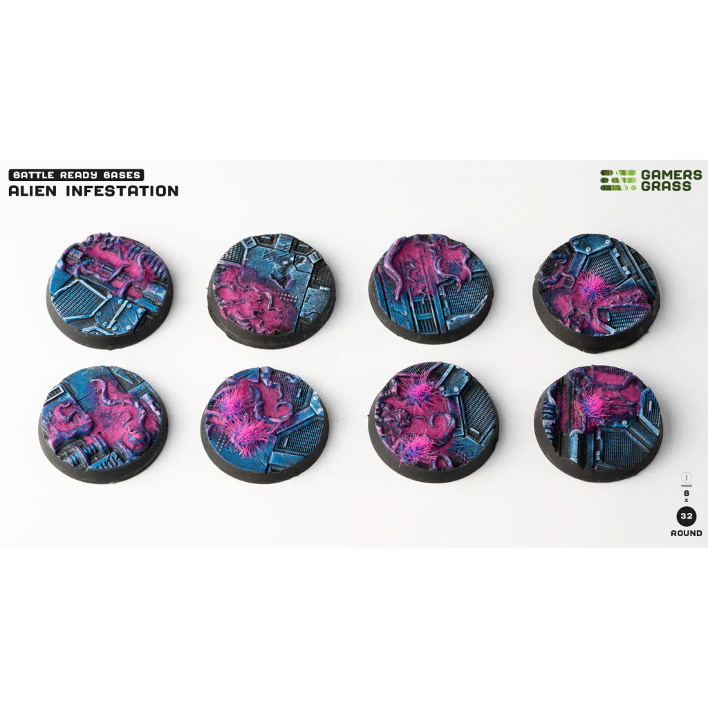 Alien Infestation Bases, Round 32mm (x8)