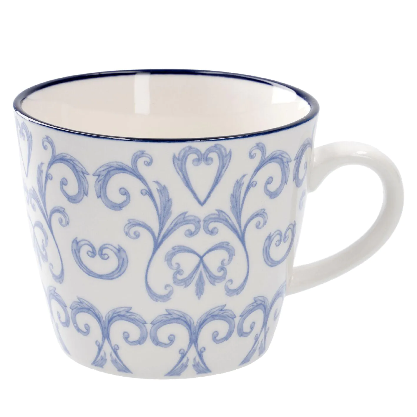 Becher China, weiß/hellblau, 300 ml