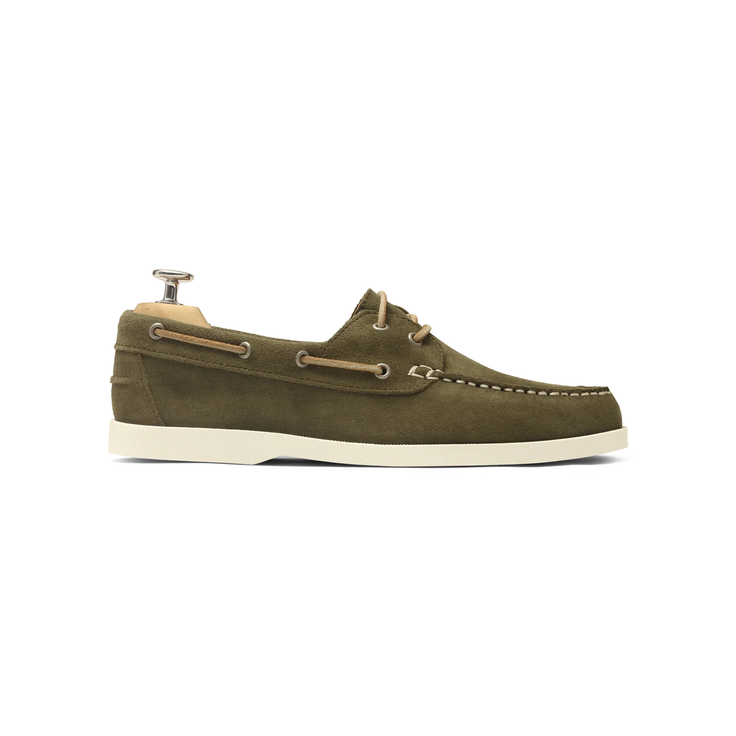 Bato-Chaussure bateau en velours kaki