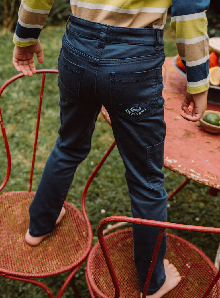 Pantalon slim bleu pétrole