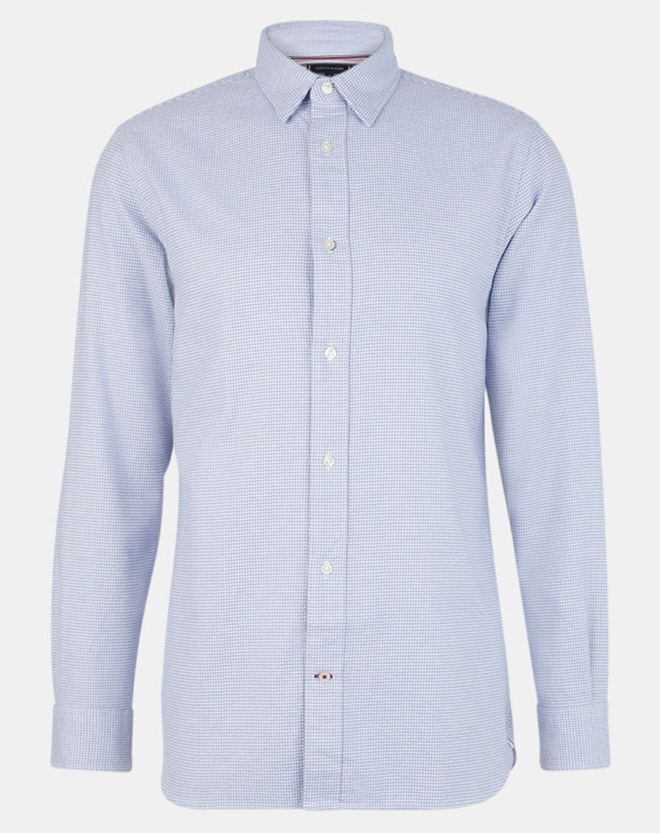 Tommy Hilfiger Chemise Regular Seersucker Houndstooth imprimé pied-de-poule blanc/bleu