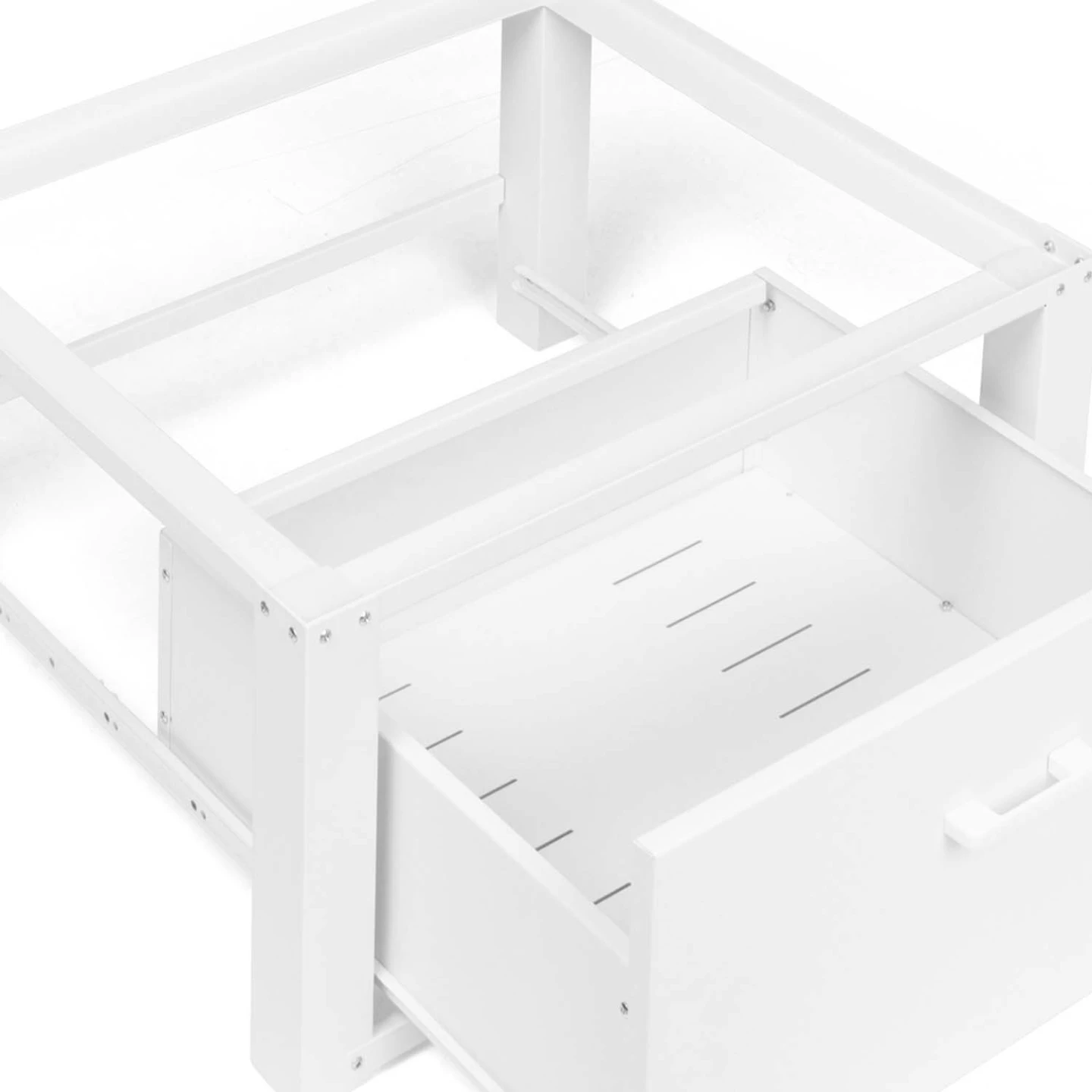 Support pour machine à laver 63 x 54 cm socle réhausseur en métal avec tiroir